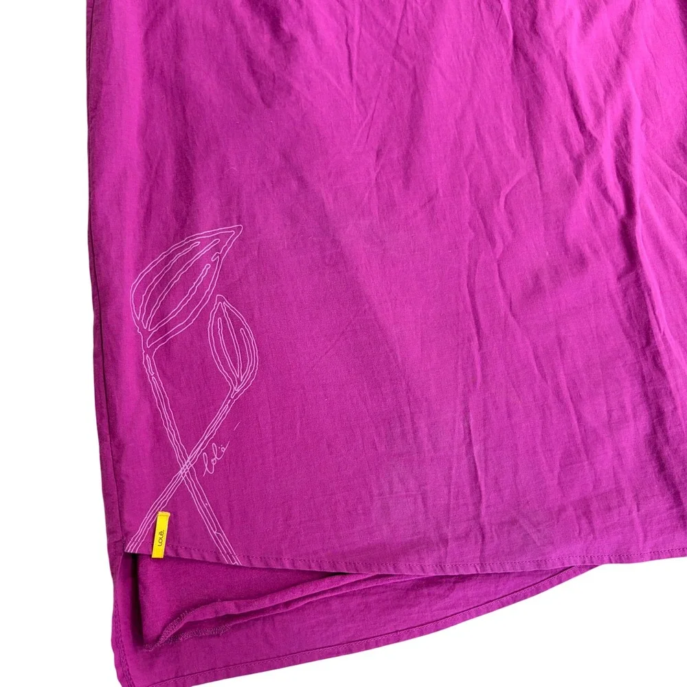 Lole Wrap Skirt 10 XL Gorpcore Magenta Purple Cotton Floral Graphic Zip Mini